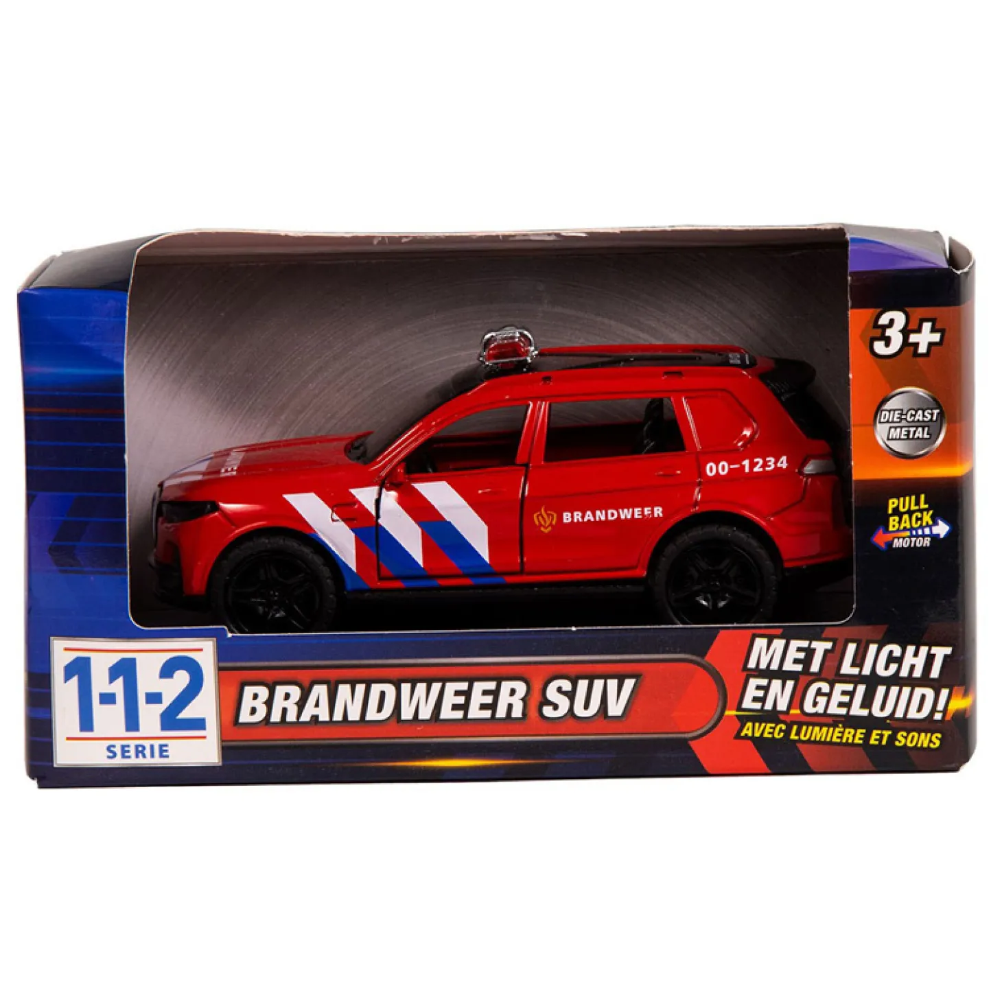 112 Brandweer Auto SUV 1:36 met Licht en Geluid