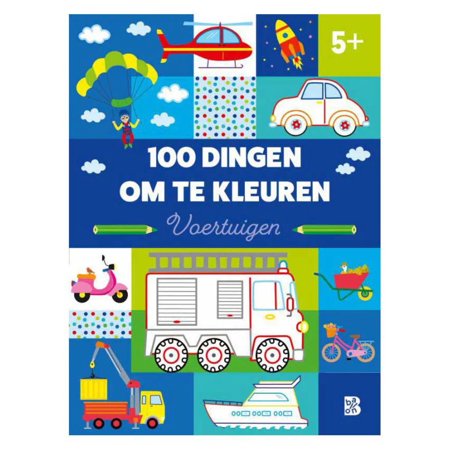 100 Dingen om te Kleuren - Voertuigen 3+
