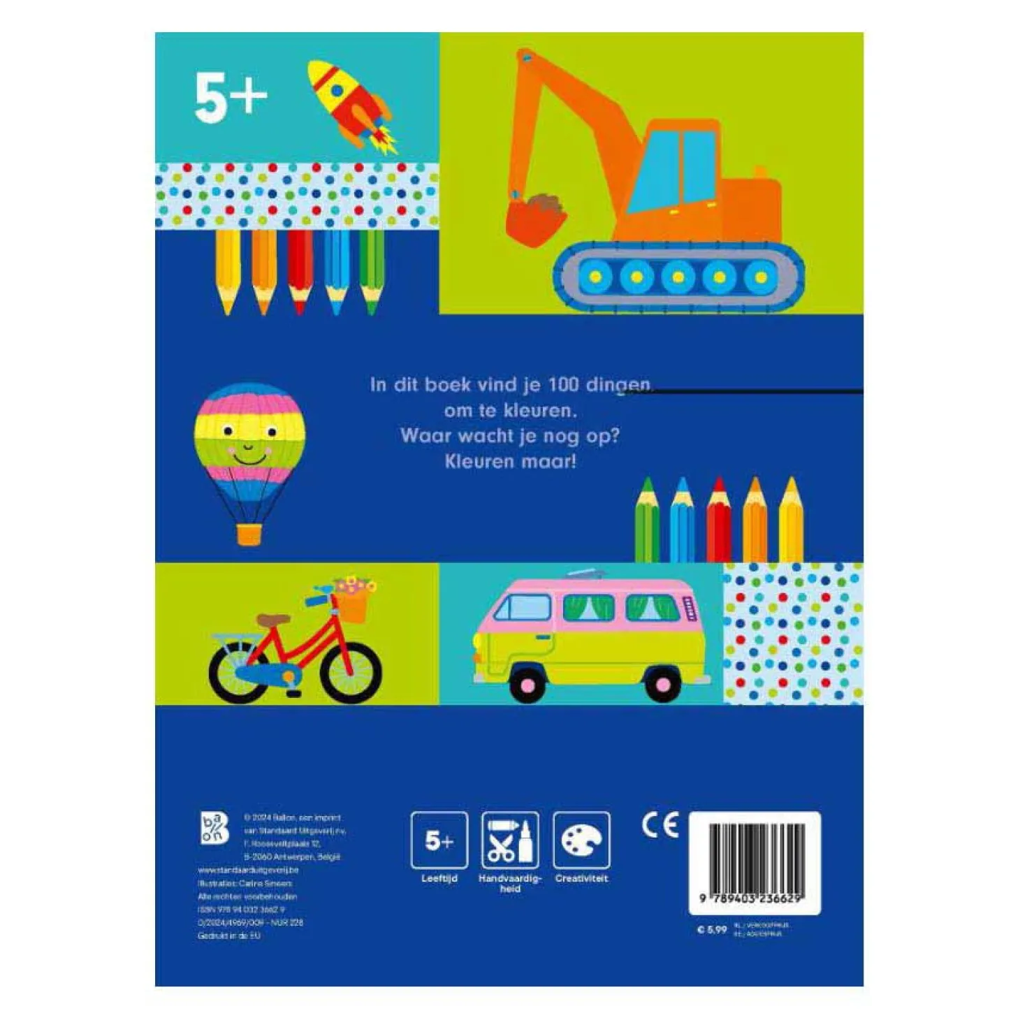 100 Dingen om te Kleuren - Voertuigen 3+