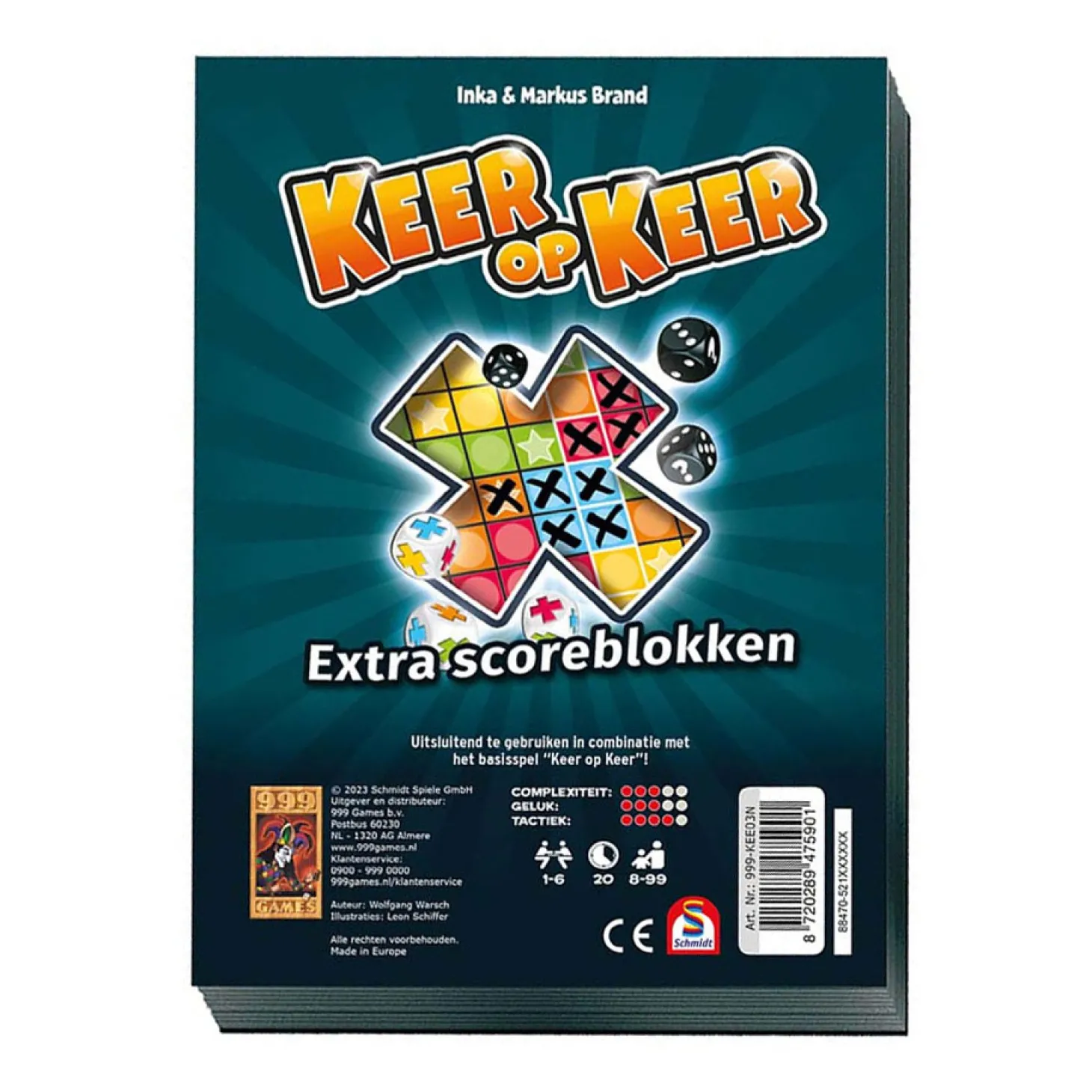 999 Games Keer op Keer Scoreblok Level 1, 2st.