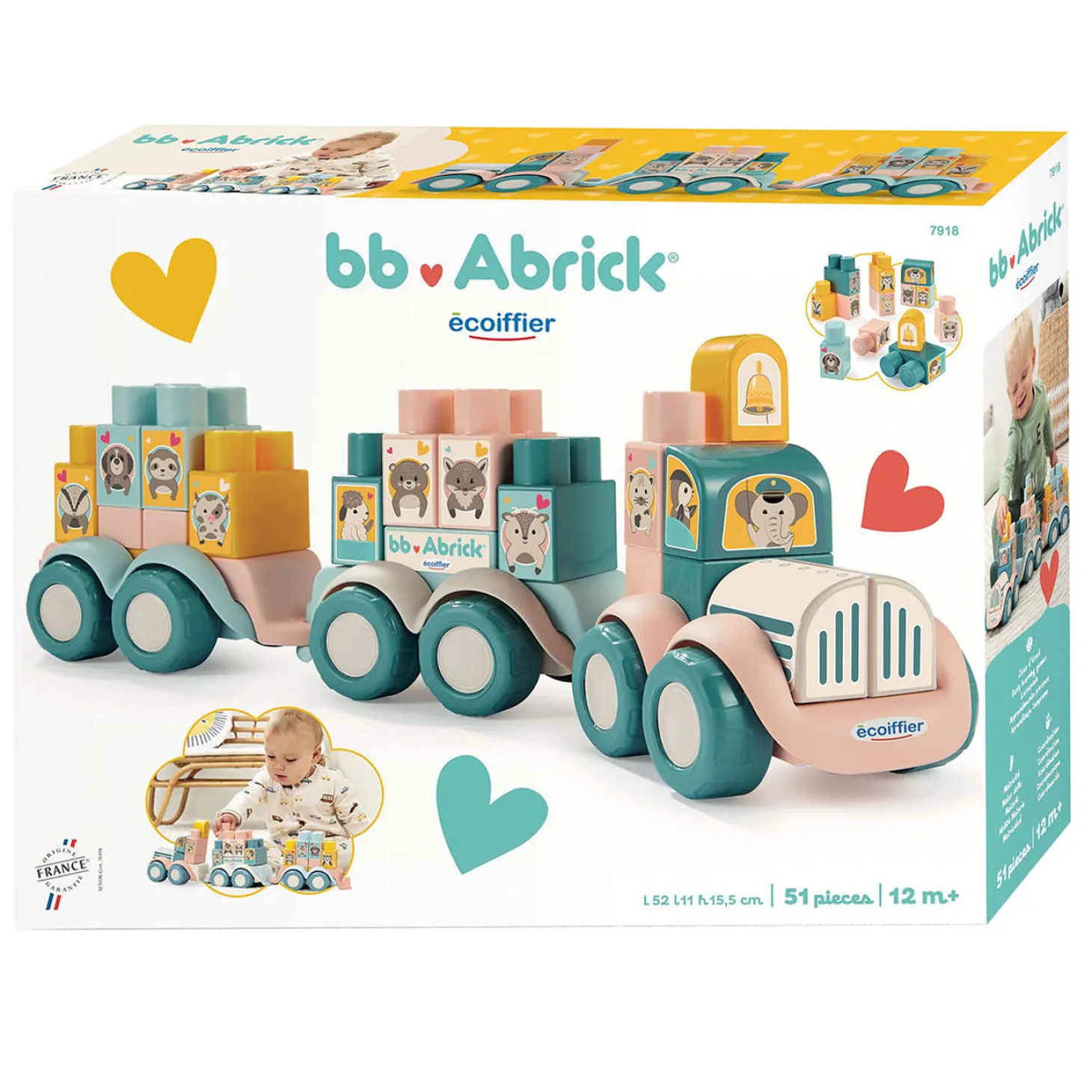 Abrick Dierentrein met Bouwblokken, 51dlg.