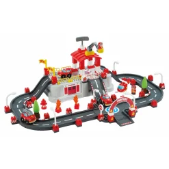 Abrick Ecoiffier Bouwset - Brandweer Speelton met Deksel als Speelbasis - Accessoires voor Mini-Stad - Vanaf 18 mnd - 117 dlg.