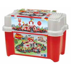 Abrick Ecoiffier Bouwset - Brandweer Speelton met Deksel als Speelbasis - Accessoires voor Mini-Stad - Vanaf 18 mnd - 117 dlg.