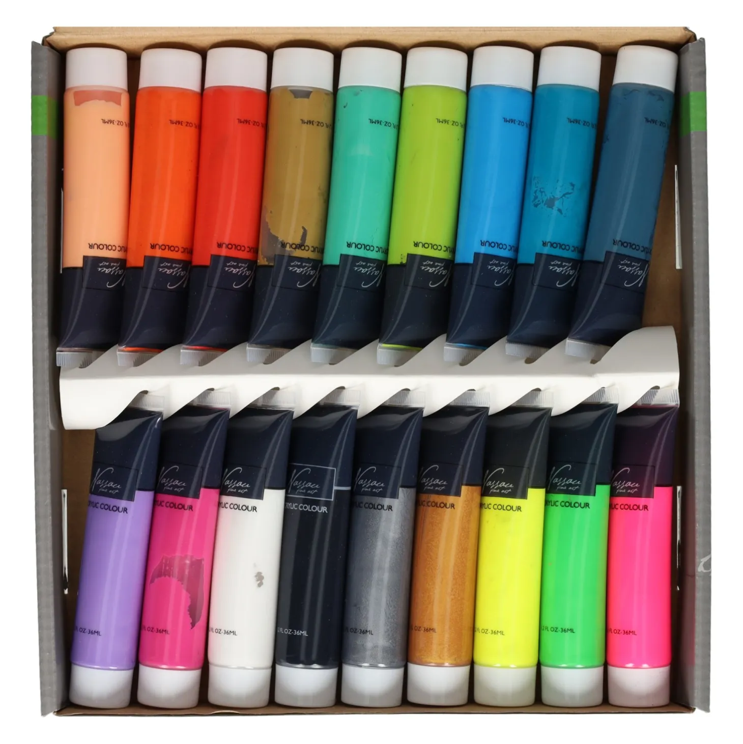 Acrylverf Fluor en Metallic Kleuren, 18x36 ml