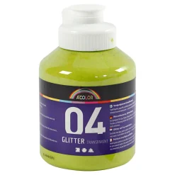 Acrylverf Glitter voor Kinderen - Lime Groen, 500ml