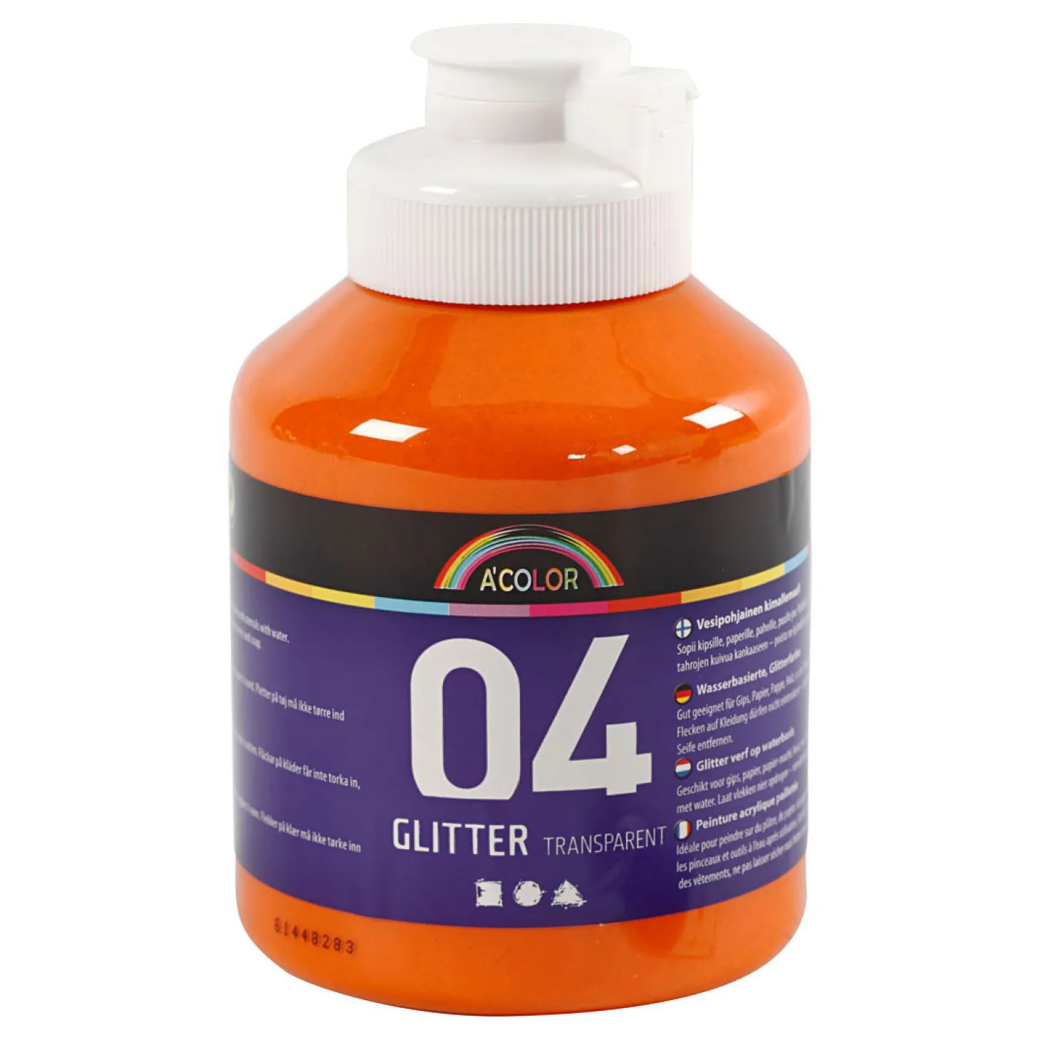 Acrylverf Glitter voor Kinderen - Oranje, 500ml