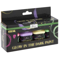 Acrylverf Glow in the Dark, 4x60ml