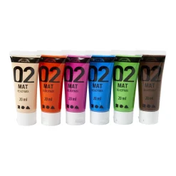 Acrylverf Verschillende Kleuren, 02 - Matt, 6x20ml
