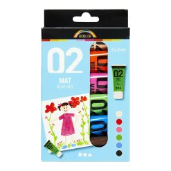 Acrylverf Verschillende Kleuren, 02 - Matt, 6x20ml