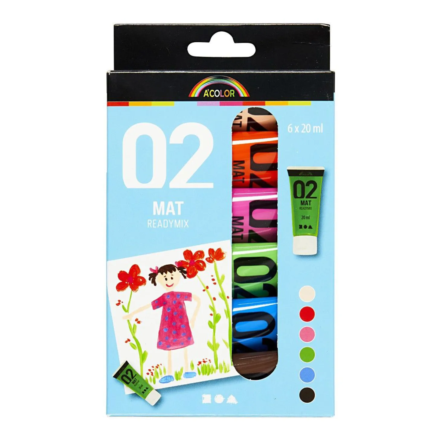 Acrylverf Verschillende Kleuren, 02 - Matt, 6x20ml