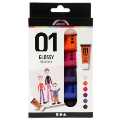 Acrylverf voor Kinderen Glossy Extra Kleuren, 6x20ml