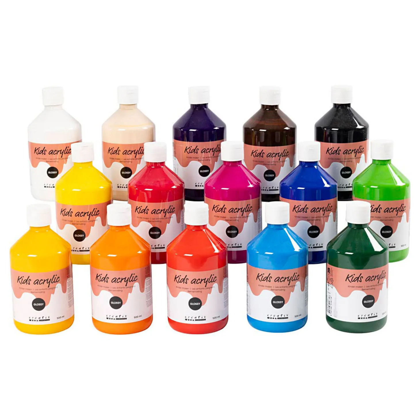Acyrlverf Glossy Kleur Semi-transparant, 15x500ml