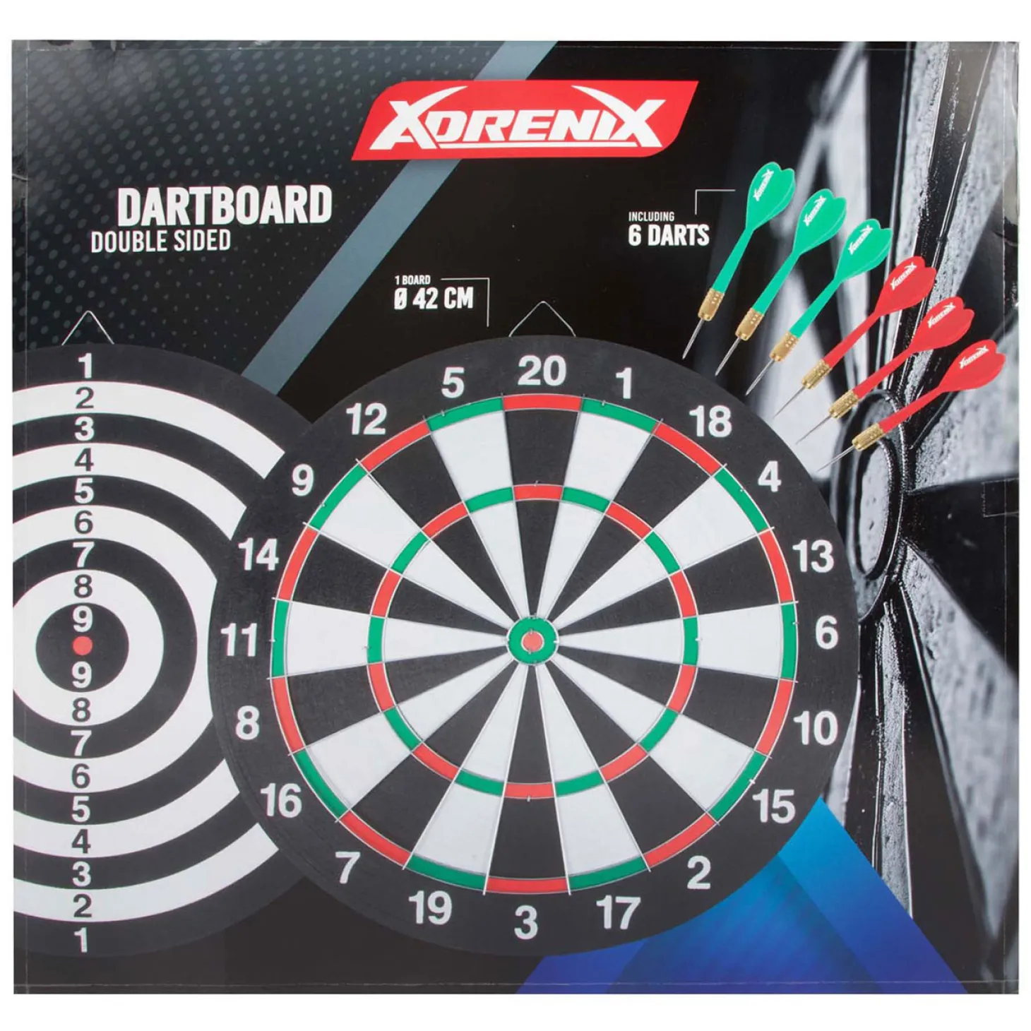 Adrenix Dartbord Klassiek met 6 Pijlen