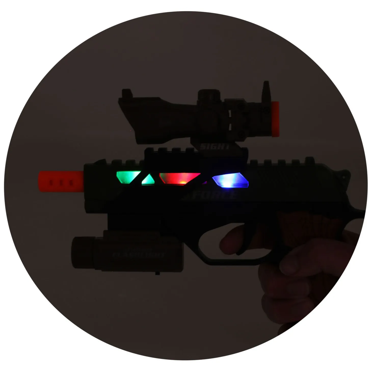 Alfafox Pistool Militair met Licht en Geluid en Zaklamp
