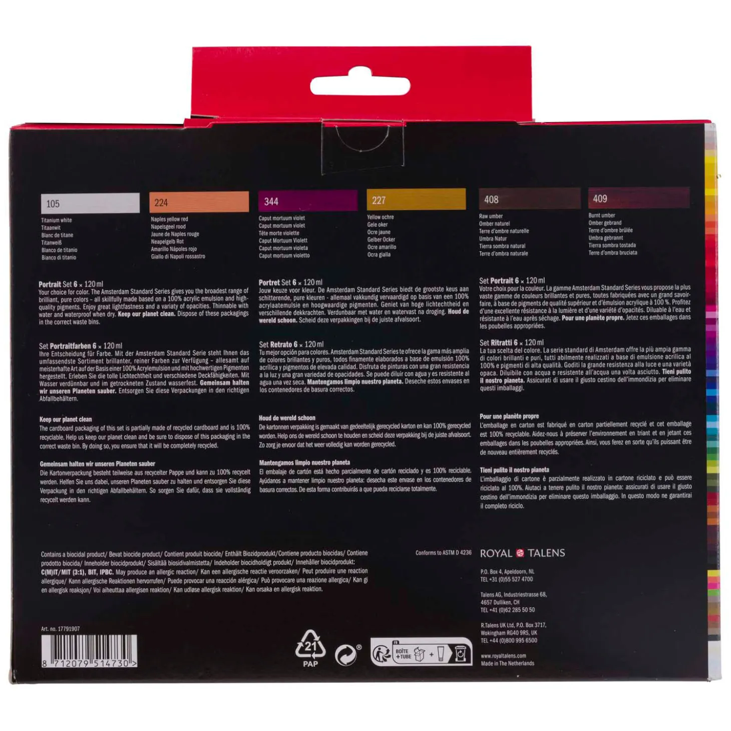 Amsterdam Standard Series Acrylverf Portret Set 120ml, 6dlg.
