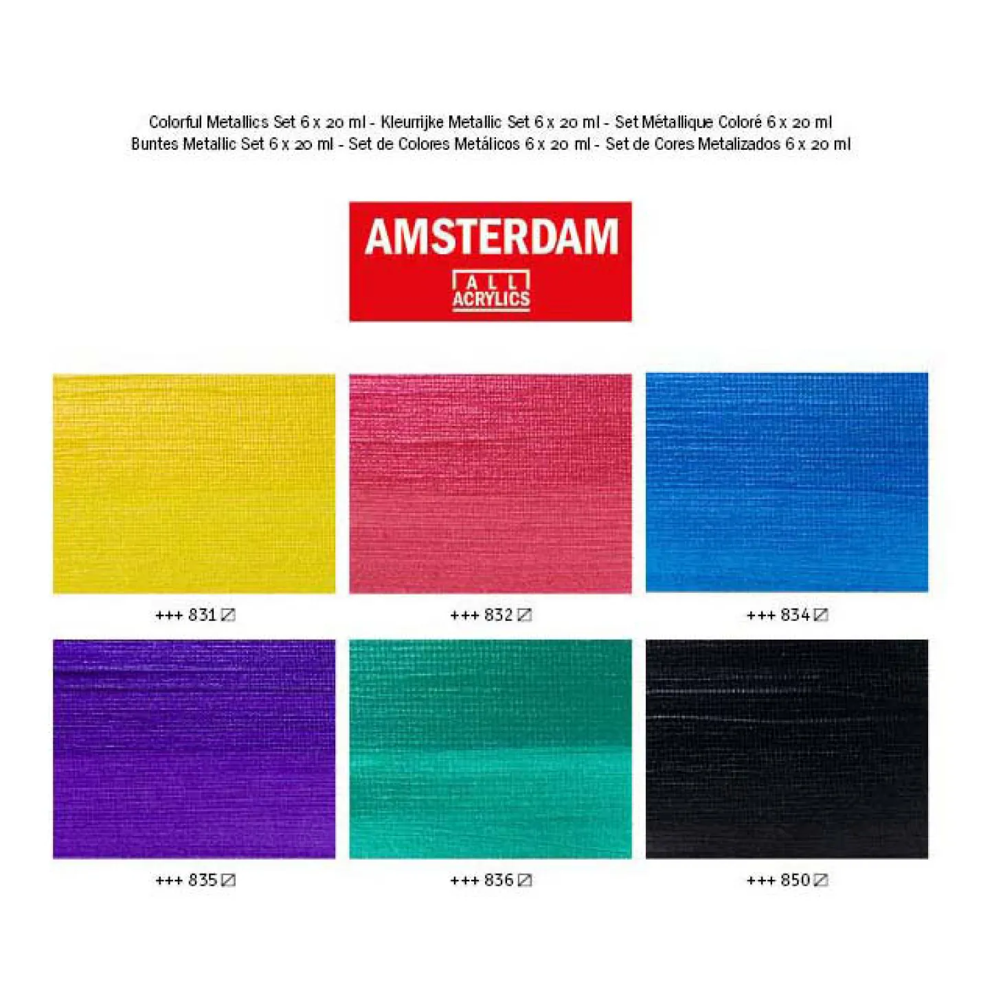 Amsterdam Standard Series Acrylverf Kleurrijke Metallic Set 20ml, 6dlg.