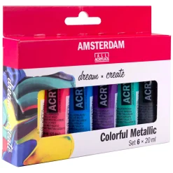 Amsterdam Standard Series Acrylverf Kleurrijke Metallic Set 20ml, 6dlg.