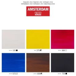 Amsterdam Standard Series Acrylverf Primaire Set 20ml, 6dlg.