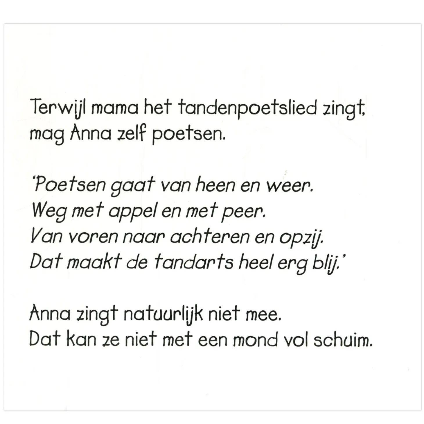 Anna poetst haar tanden