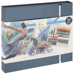 Aquarel Art Verf- en Tekenset, 34dlg.