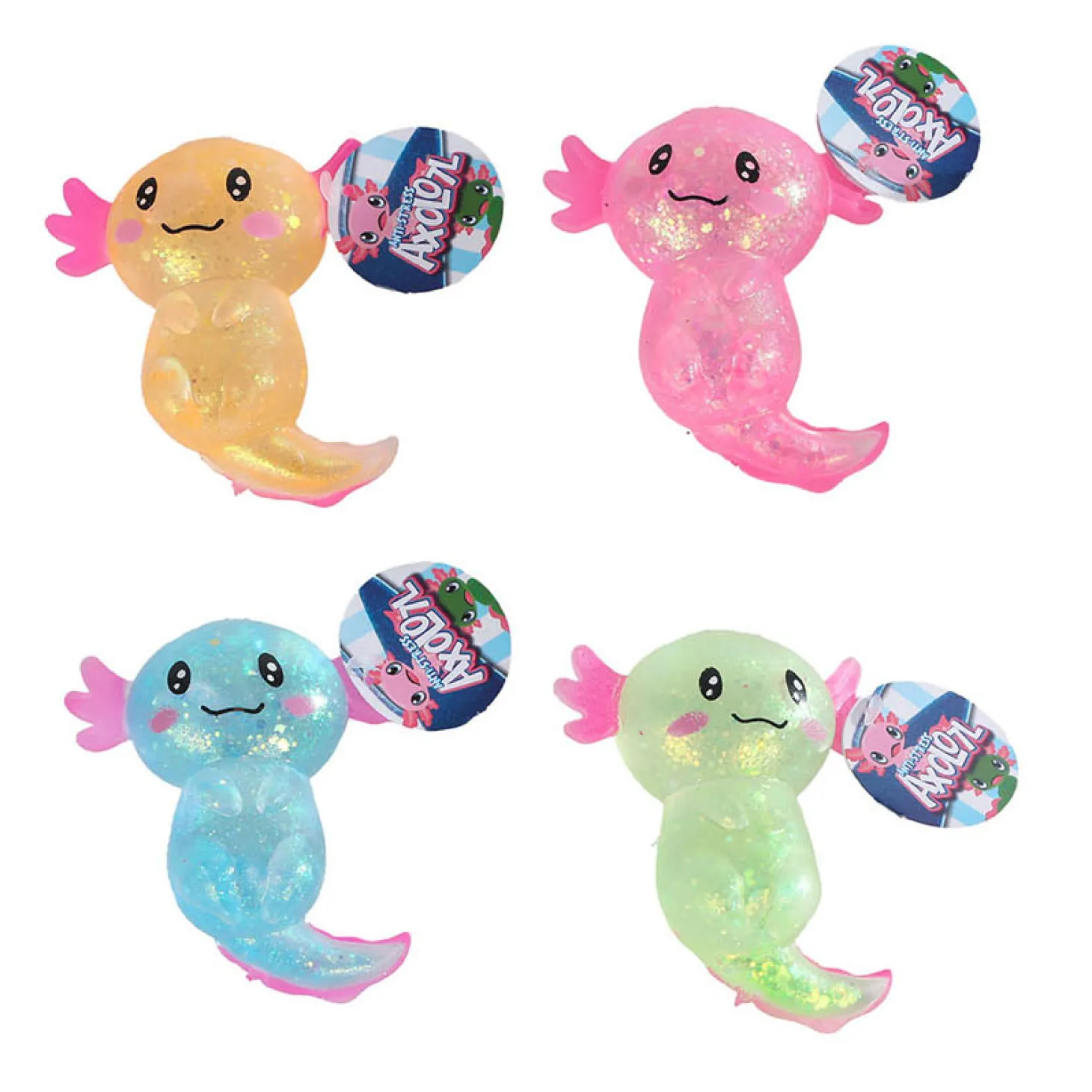 Axolotl Sugar Knijpdier Kleur, 11cm