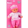 Baby Rose Babypop met Geluiden, 30cm.