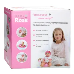 Baby Rose Drink- en Plaspop, 30cm met Accessoires