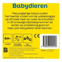 Babydieren - Kartonboek met Wiebeloogjes