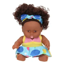 Babypop Krullen met Jurk, 22cm