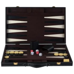 Backgammon 18 Bruin en Ivoor Klassiek Bordspel