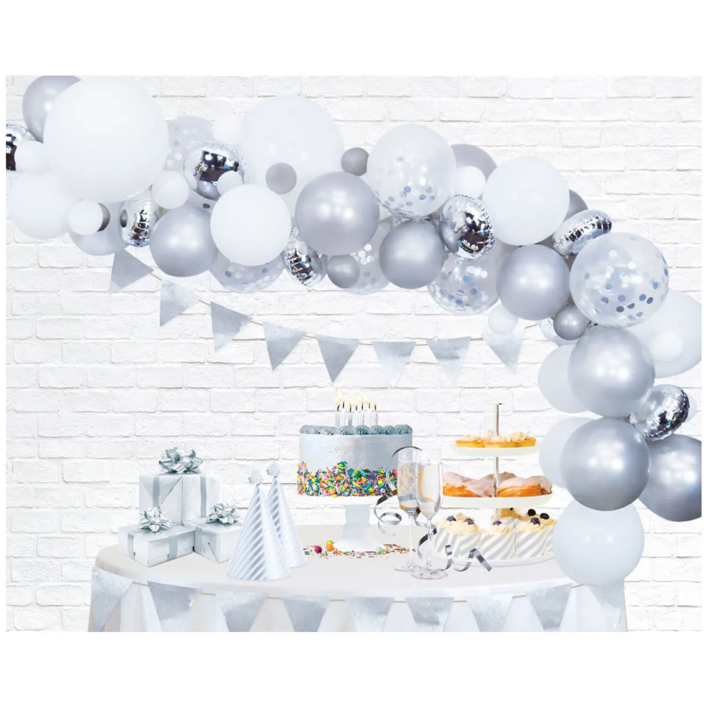 Ballonnen Boog Set Zilver