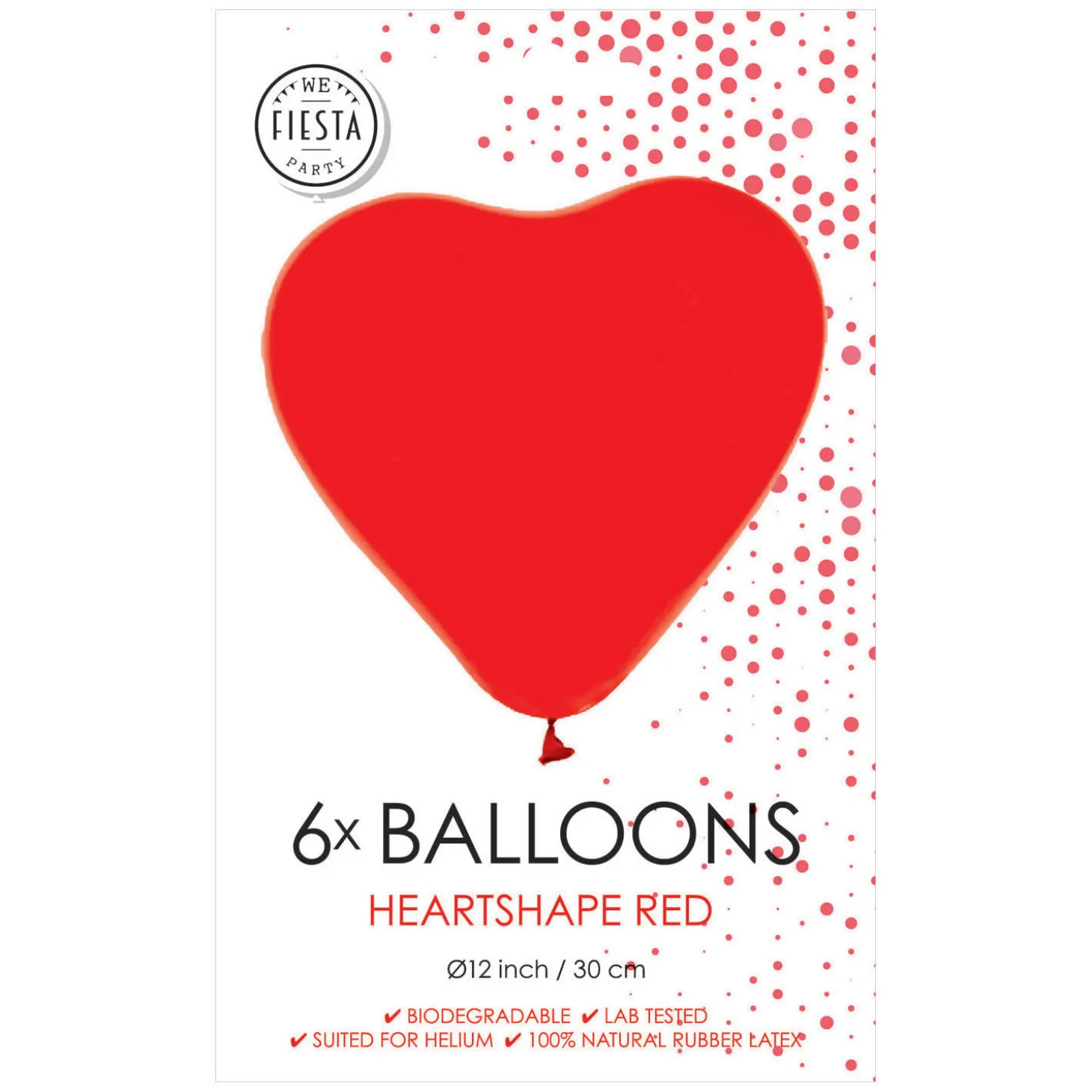 Ballonnen Hart Ballonnen Rood 30cm, 6st.