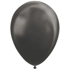 Ballonnen Metallic Zwart 30cm, 10st.