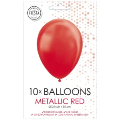 Ballonnen Pearl Rood 30cm, 10st.