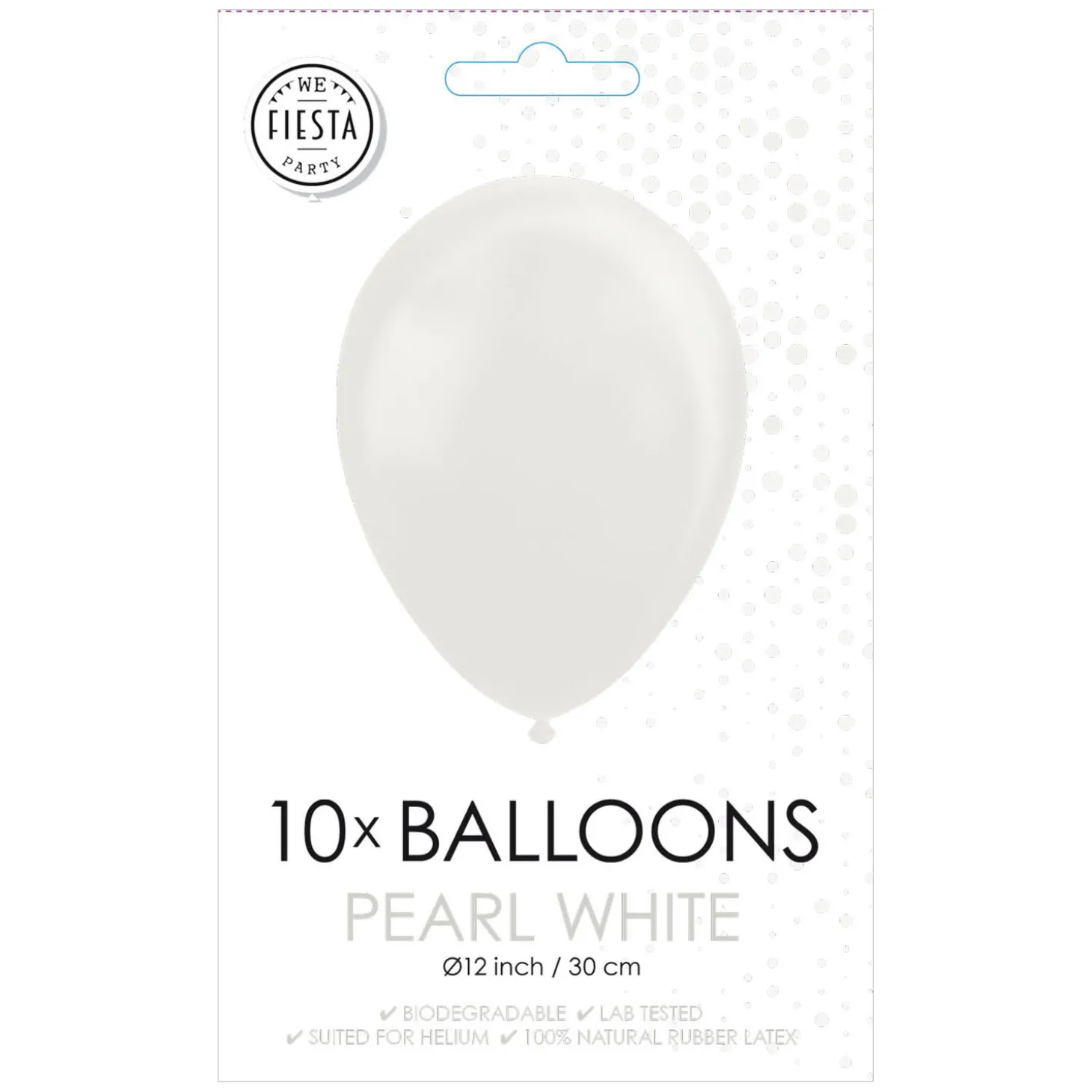 Ballonnen Pearl Wit 30cm, 10st.