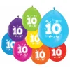 Ballonnen 2-zijdig Geprint Cijfer 10, 8st.