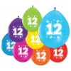 Ballonnen 2-zijdig Geprint Cijfer 12, 8st.