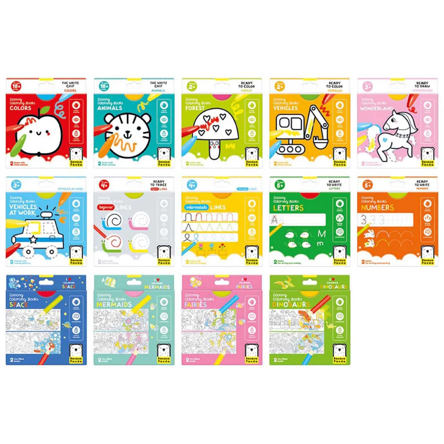 Banana Panda - Kleurboeken Assortiment, 56st.