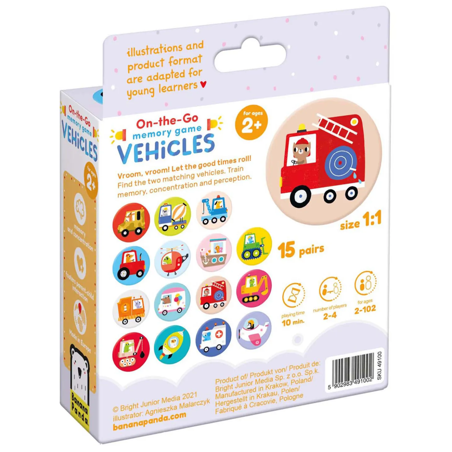 Banana Panda - On-the-Go Memory Spel Voertuigen - 30dlg.