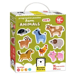 Banana Panda - Oplopende Puzzels Boerderijdieren - 33st.