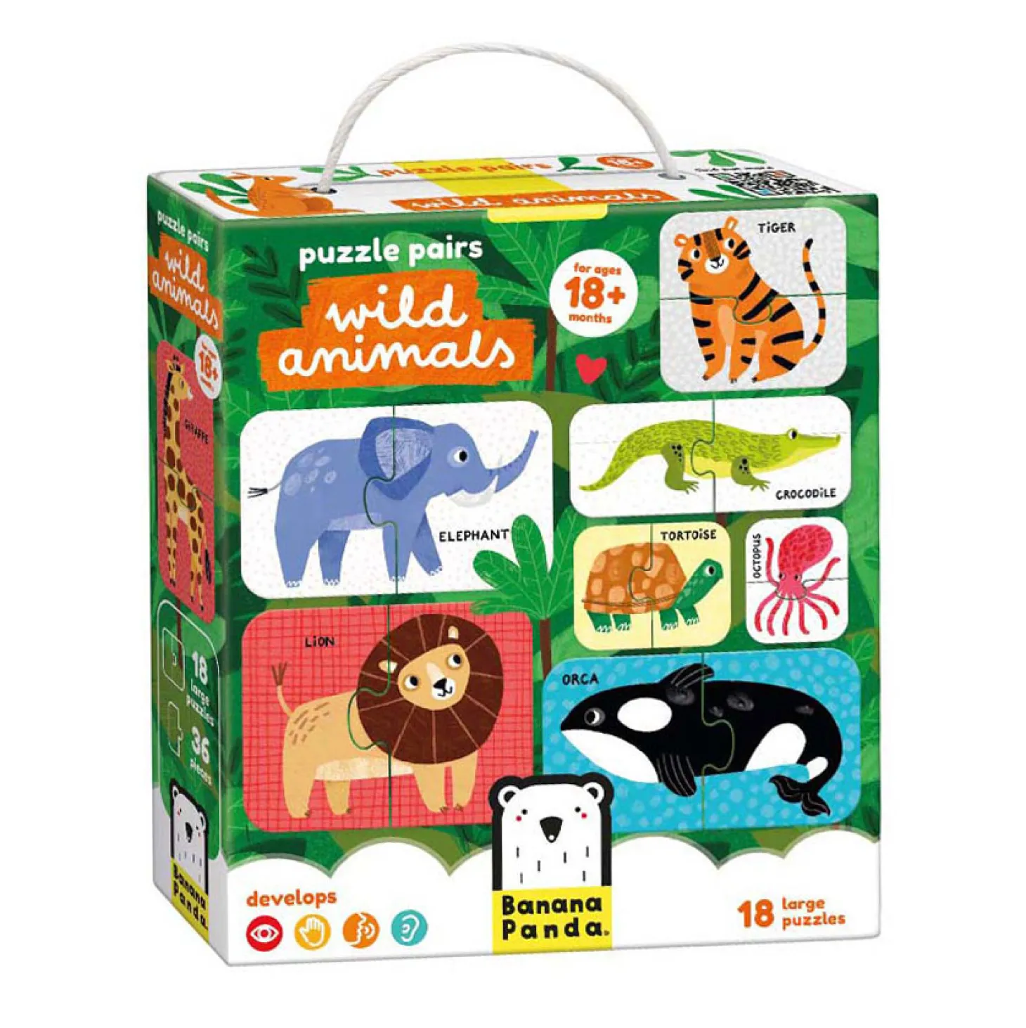Banana Panda - Puzzelparen Wilde Dieren - 18dlg.
