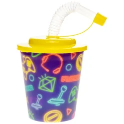 Beker met Deksel en Rietje Gamer, 12st.