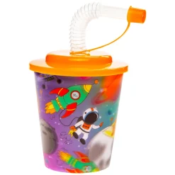 Beker met Deksel en Rietje Ruimte, 12st.