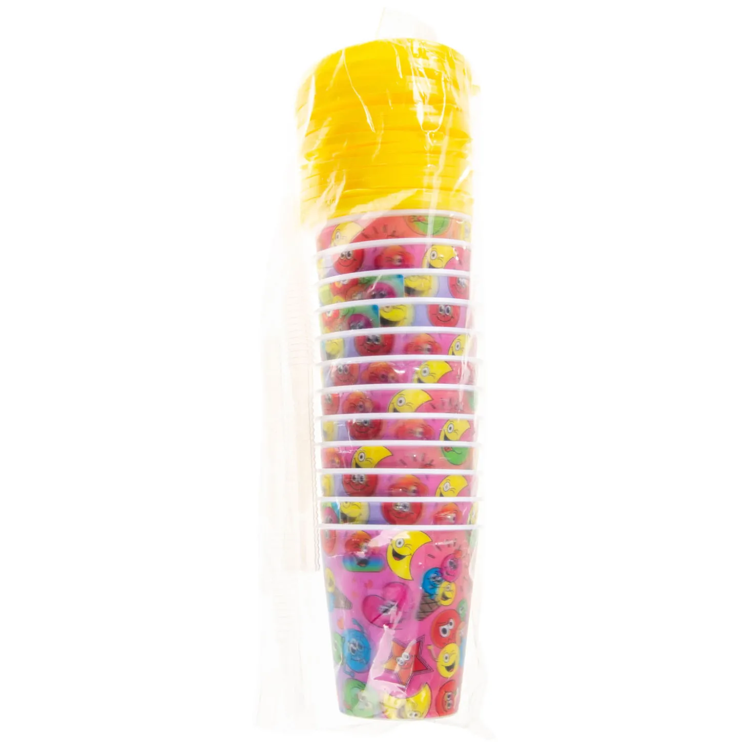 Beker met Deksel en Rietje Lachgezicht, 12st.