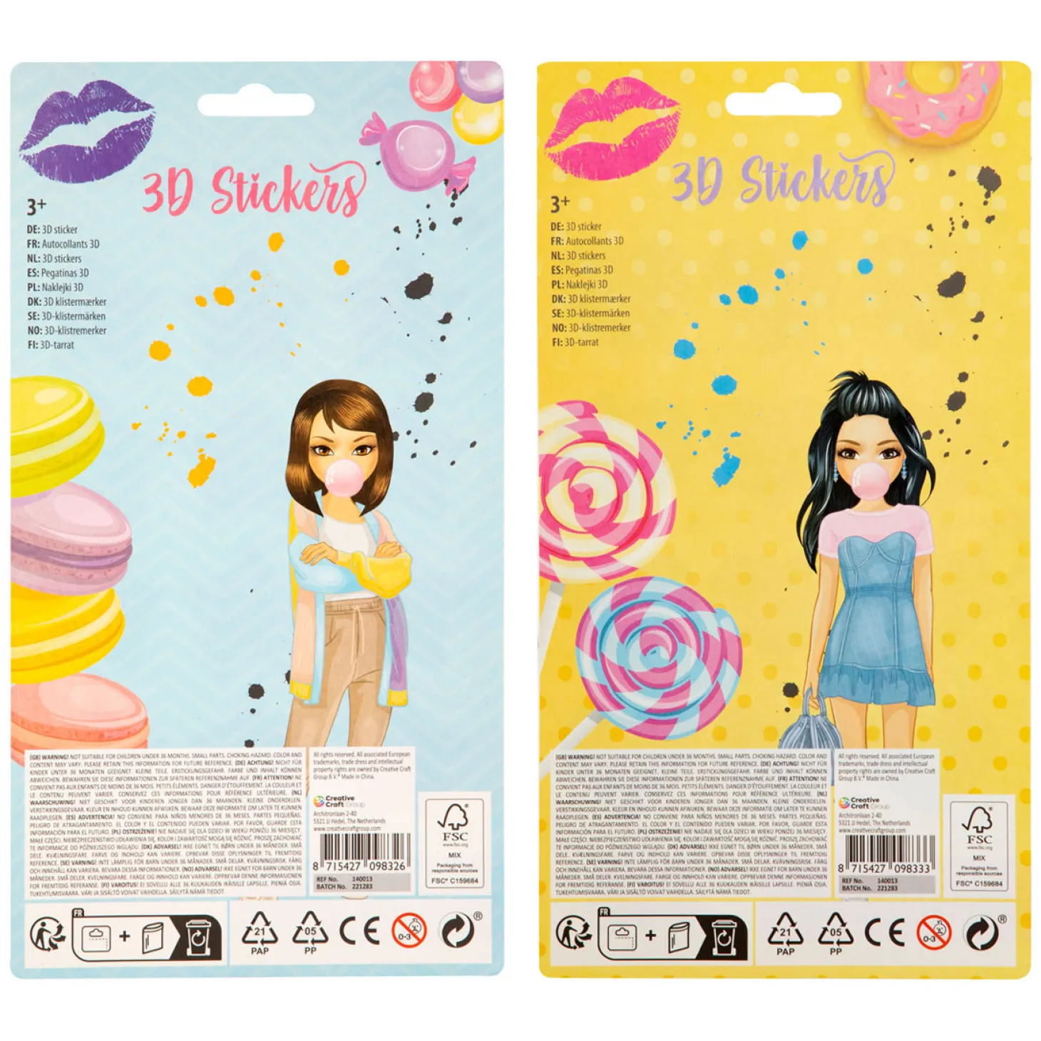 Besties 3D stickervel