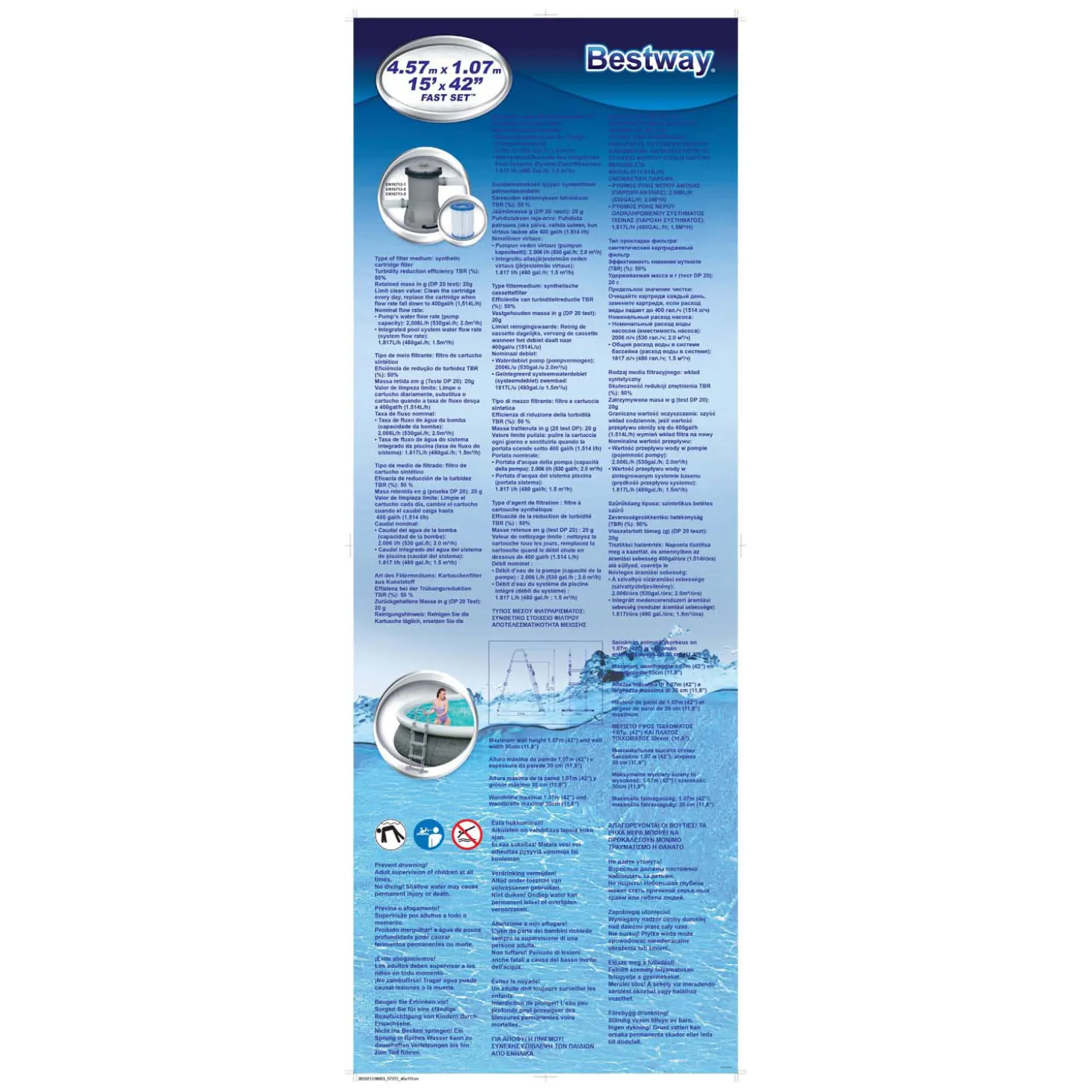 Bestway Zwembad Fast Set Set Rond Rotan, 457x107cm