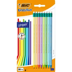 BIC Evolution Potloden met Gum, 8st.