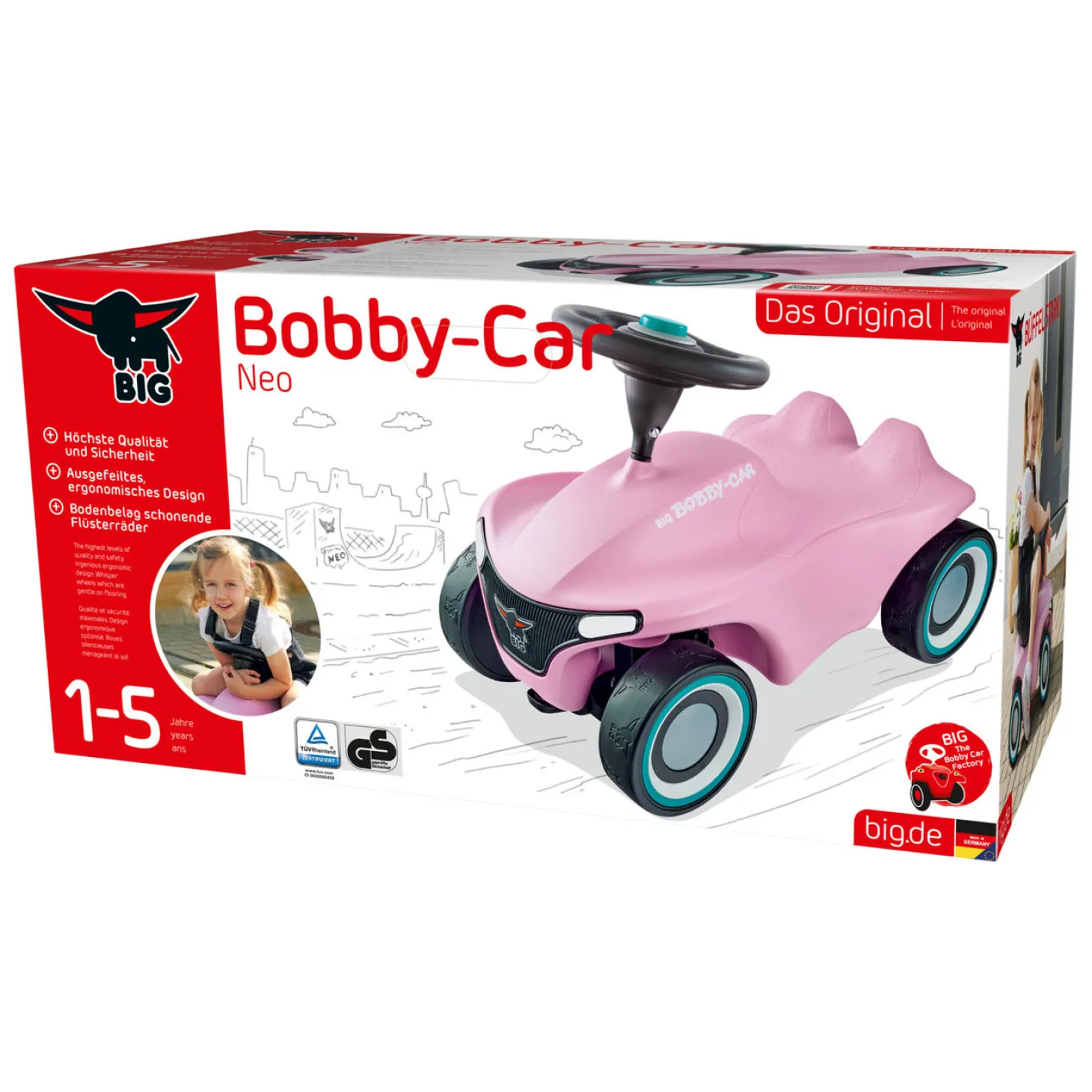 BIG Bobby Car Neo Roze Loopauto