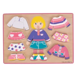 Bigjigs Houten Aankleedpuzzel Meisje, 10st.