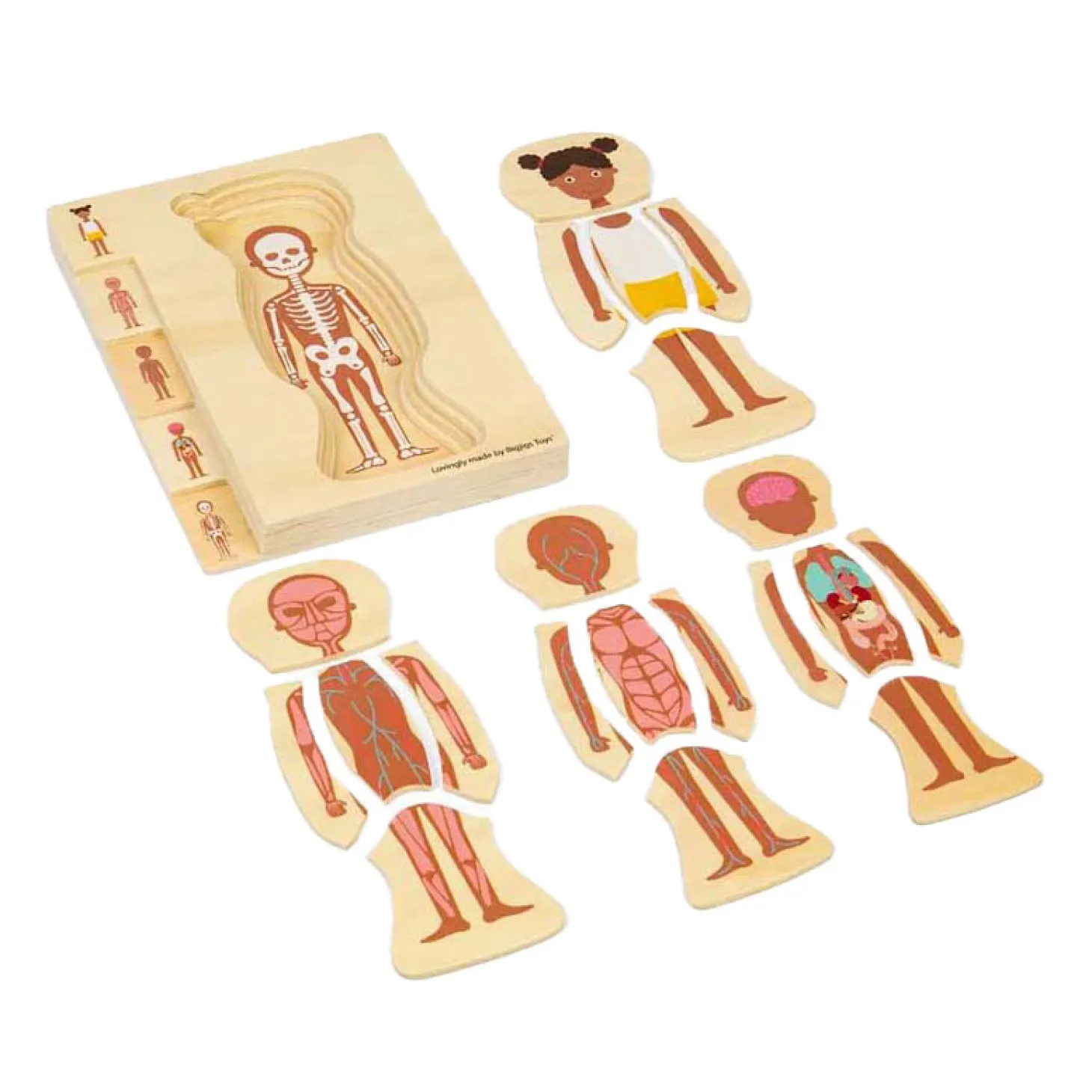 Bigjigs Houten Anatomiepuzzel - Meisje, 26st.